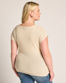Oatmeal $|& W. by Wantable Textured Knit Twist Front Top - SOF Back