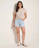 Oatmeal $|& W. by Wantable Textured Knit Twist Front Top - UGC On Fig