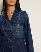 Strasbourg $|& Liverpool Peplum Denim Jacket - SOF Full Front