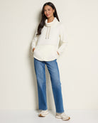 Winter White $|& N2C Not Too Casual Top Stitch Fleece Pullover - UGC On Fig
