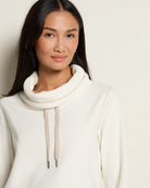 Winter White $|& N2C Not Too Casual Top Stitch Fleece Pullover - SOF Full Front