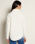 Winter White $|& N2C Not Too Casual Top Stitch Fleece Pullover - SOF Back