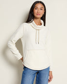 Winter White $|& N2C Not Too Casual Top Stitch Fleece Pullover - SOF Front