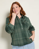 Pine Plaid $|& SEAS Amber Button Down Plaid - VOF Front
