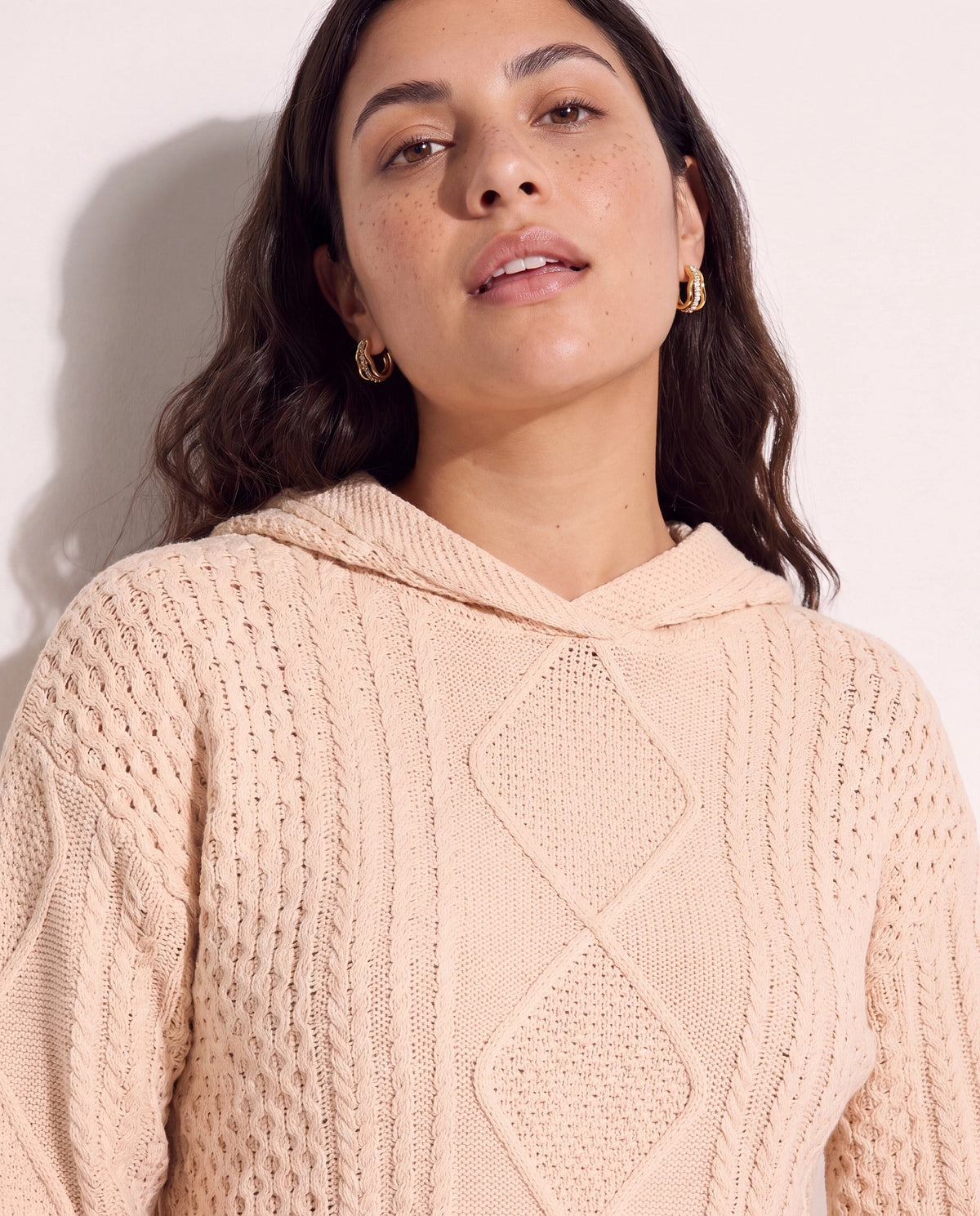 Almond $|& Herizon Traverse Cable Knit Hoodie - UGC On Fig