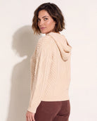 Almond $|& Herizon Traverse Cable Knit Hoodie - SOF Back