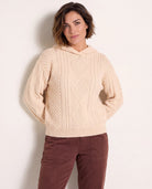 Almond $|& Herizon Traverse Cable Knit Hoodie - SOF Front