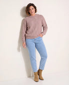 Mink $|& Herizon Traverse Cable Knit Hoodie - UGC On Fig