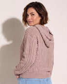 Mink $|& Herizon Traverse Cable Knit Hoodie - SOF Back