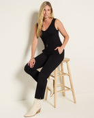 Black $|& SEAS Willis High Rise Seamed Crop with Slits - VOF Front