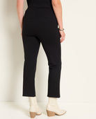 Black $|& SEAS Willis High Rise Seamed Crop with Slits - SOF Back
