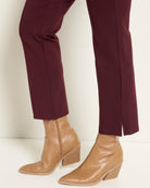 Burgundy $|& SEAS Willis High Rise Seamed Crop with Slits - VOF Front