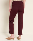 Burgundy $|& SEAS Willis High Rise Seamed Crop with Slits - SOF Back
