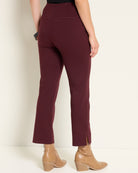 Burgundy $|& SEAS Willis High Rise Seamed Crop with Slits - SOF Back
