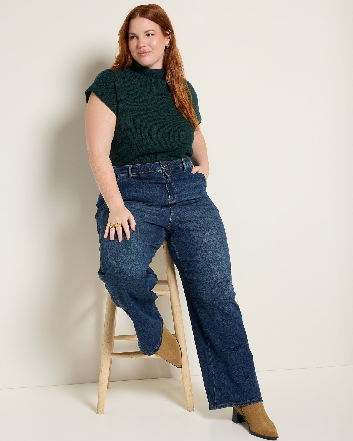 Rip Tide $|& SEAS Beck High Rise Seamed Wide Leg Jean - VOF Front