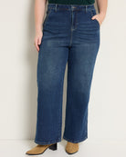 Rip Tide $|& SEAS Beck High Rise Seamed Wide Leg Jean - SOF Front