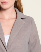 Heather Taupe $|& Citrus Isabella Sweater Knit Blazer - SOF Full Front