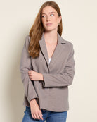 Heather Taupe $|& Citrus Isabella Sweater Knit Blazer - SOF Front