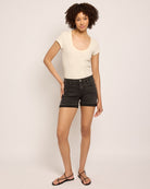 Washed Black $|& Vigoss Mid Rise Cuffed Short - UGC On Fig