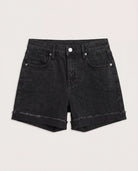 Washed Black $|& Vigoss Mid Rise Cuffed Short - Hanger Detail