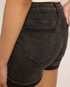 Washed Black $|& Vigoss Mid Rise Cuffed Short - SOF Full Front