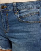 Dark Wash $|& Vigoss Seam Detail Cut Off Short - SOF Full Front