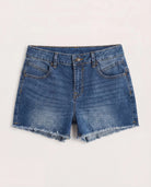 Dark Wash $|& Vigoss Seam Detail Cut Off Short - Hanger Detail
