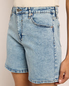Light Wash $|& Vigoss Clean Mid-Length Short - SOF Full Front