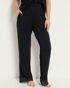 Black $|& SEAS Cara Lace Trim Pant - SOF Front
