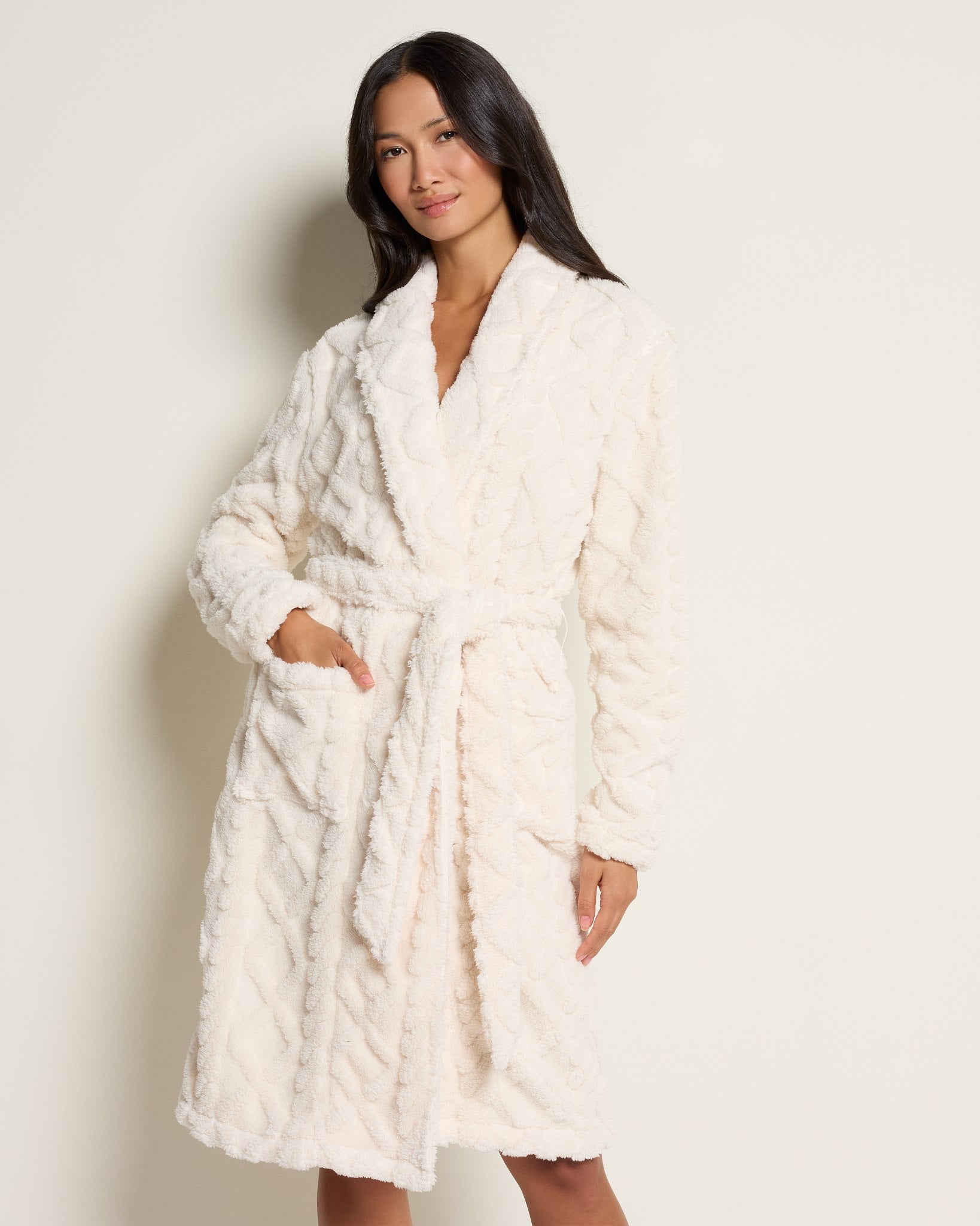 Cream $|& SEAS Cozy Saturdays Robe - SOF Front