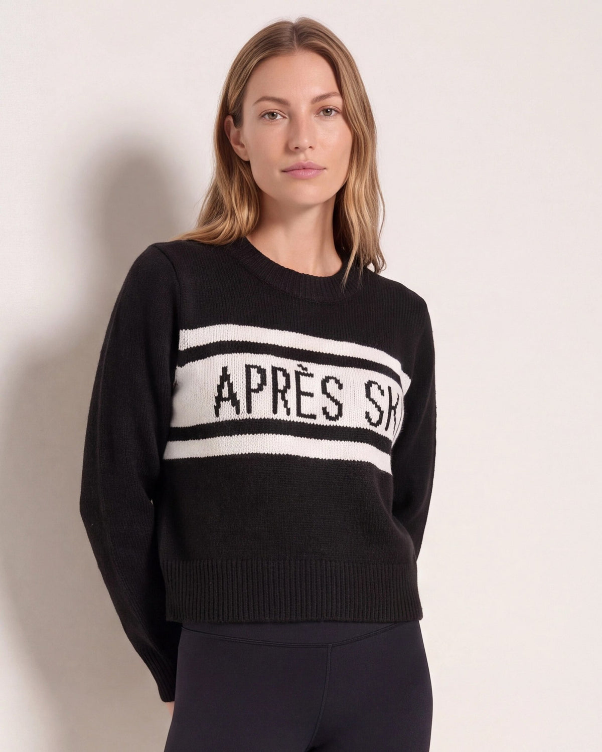 Black $|& Interval Apres Crew Neck Sweater - SOF Front