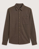 Brown $|& N2C Not Too Casual Yarn Dye Button Up - Hanger Detail