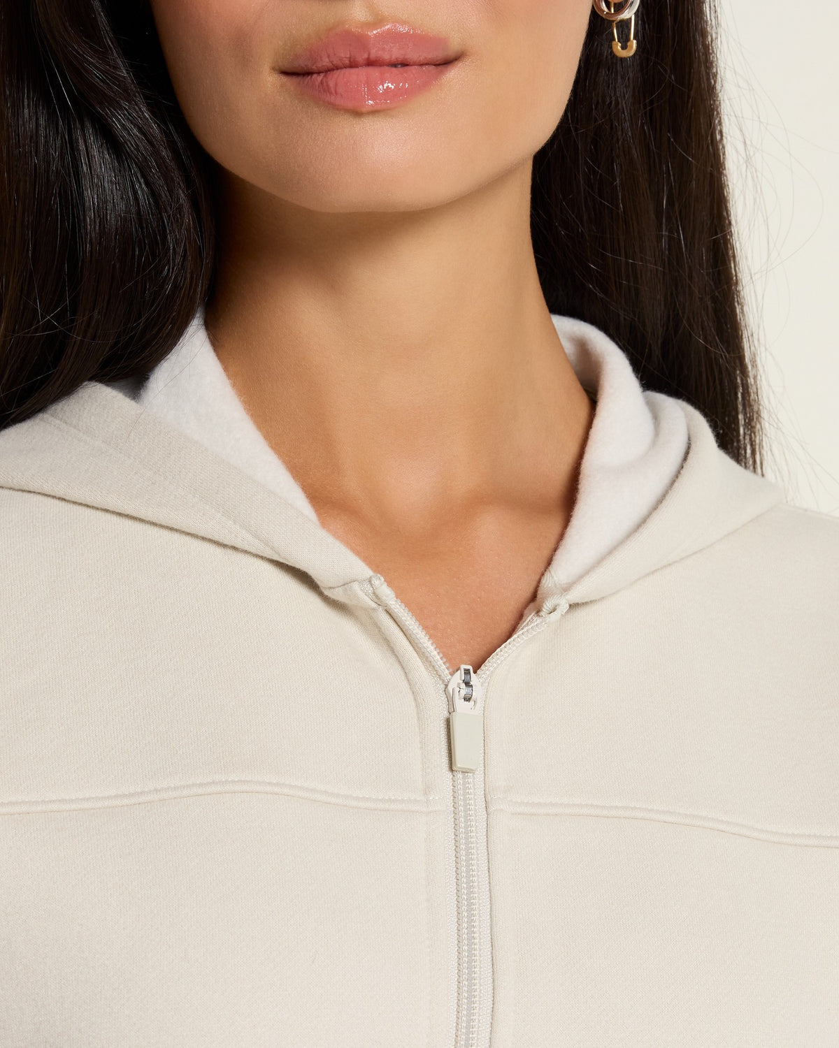 Cream $|& Interval All Star Full Zip Hoodie - SOF Full Front