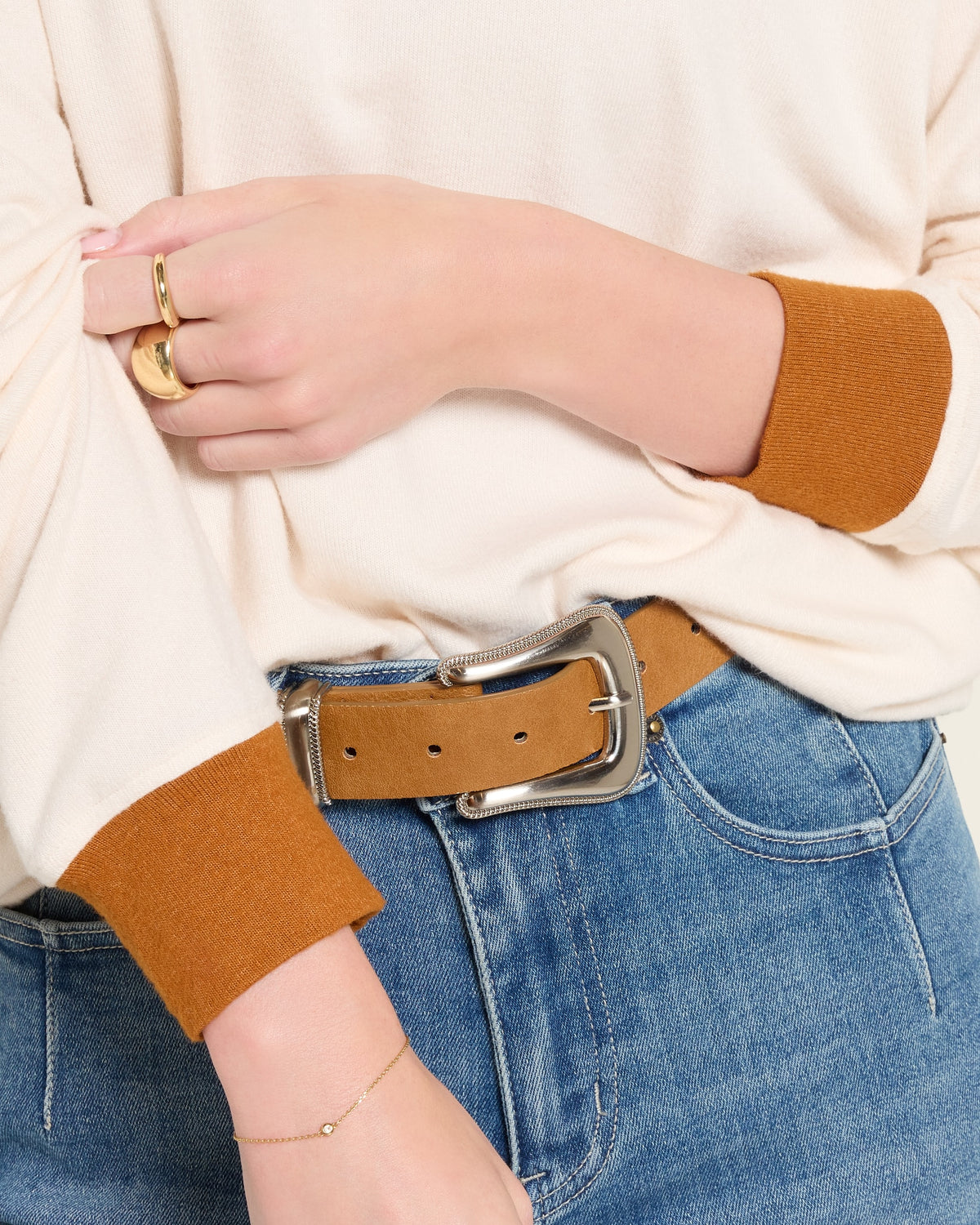 Almond Wet Sand $|& SEAS Pippy Long Sleeve Top - SOF Full Front