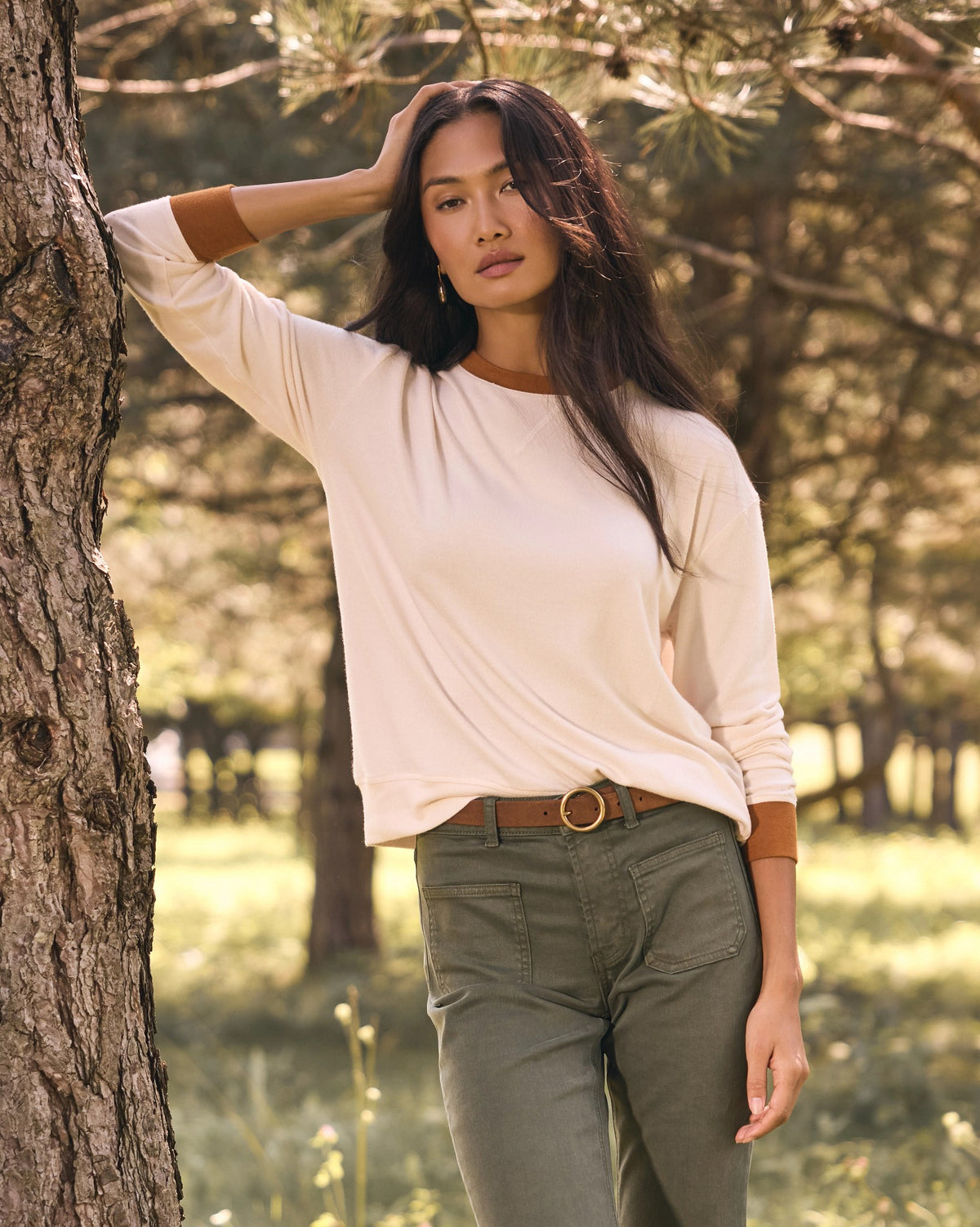 Almond Wet Sand $|& SEAS Pippy Long Sleeve Top - SOF Side