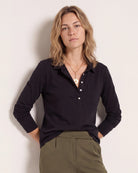 Black $|& SEAS Amber Button Down - SOF Front