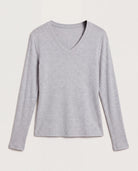 Heather Grey $|& SEAS Ray V-Neck Long Sleeve Top - Hanger Detail