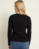 Black $|& SEAS Ray V-Neck Long Sleeve Top - SOF Back