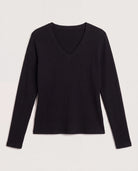 Black $|& SEAS Ray V-Neck Long Sleeve Top - Hanger Detail