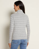 Heather Grey White $|& SEAS Elena Long Sleeve Turtleneck Top - SOF Back