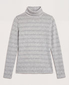 Heather Grey White $|& SEAS Elena Long Sleeve Turtleneck Top - Hanger Detail