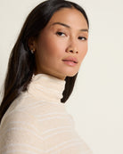 Heather Oatmeal Cream $|& SEAS Elena Long Sleeve Turtleneck Top - VOF Front