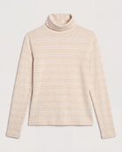 Heather Oatmeal Cream $|& SEAS Elena Long Sleeve Turtleneck Top - Hanger Detail