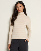 Heather Oatmeal Cream $|& SEAS Elena Long Sleeve Turtleneck Top - SOF Front