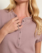 Mink $|& Herizon Jada Scoop Neck Henley - VOF Front