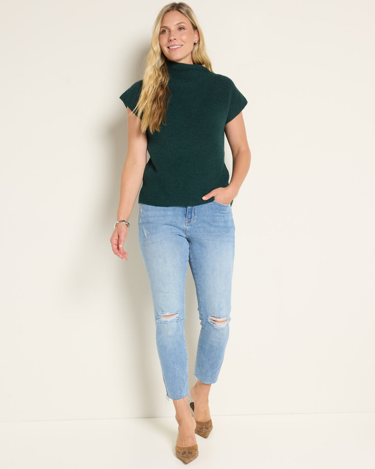 Pine $|& SEAS Kendall Mock Neck Pullover - UGC On Fig