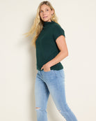 Pine $|& SEAS Kendall Mock Neck Pullover - SOF Front