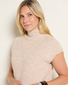 Sandstone $|& SEAS Kendall Mock Neck Pullover - SOF Full Front