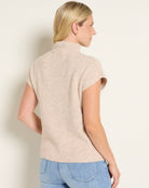 Sandstone $|& SEAS Kendall Mock Neck Pullover - SOF Back