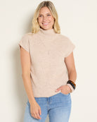 Sandstone $|& SEAS Kendall Mock Neck Pullover - SOF Front